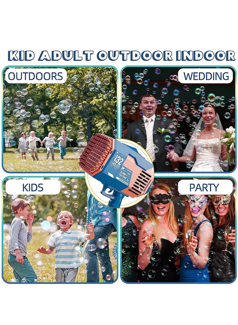 Bubble Machine Guns, Upgraded 132 Holes Bubble Machine with Colorful Lights, Bubble Machine for Adults Children Indoor Outdoor Wedding Party - Image 5