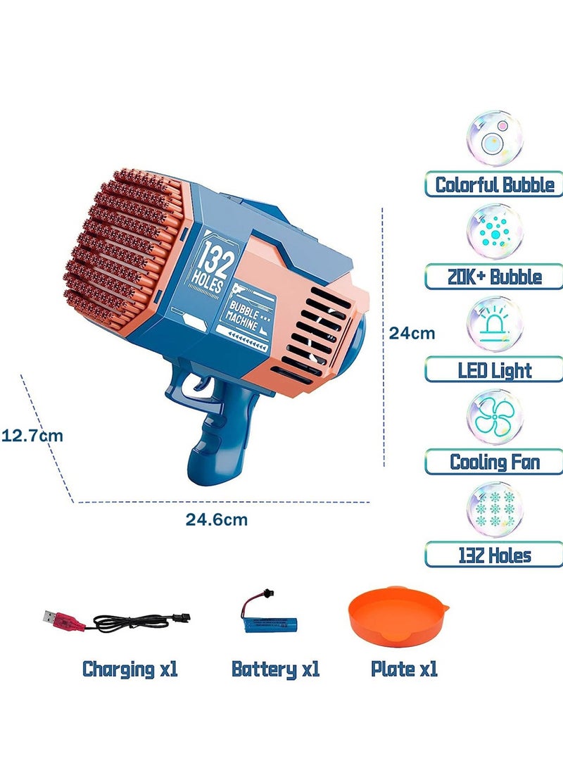 Bubble Machine Guns, Upgraded 132 Holes Bubble Machine with Colorful Lights, Bubble Machine for Adults Children Indoor Outdoor Wedding Party - Image 4