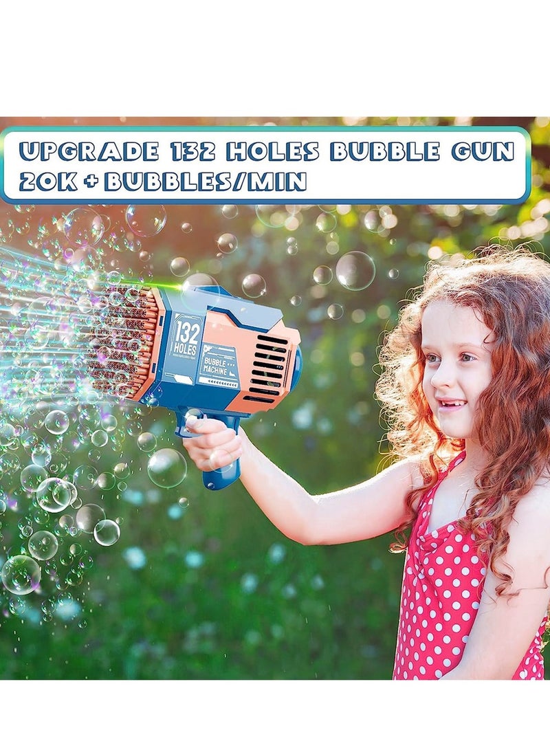 Bubble Machine Guns, Upgraded 132 Holes Bubble Machine with Colorful Lights, Bubble Machine for Adults Children Indoor Outdoor Wedding Party - Image 3