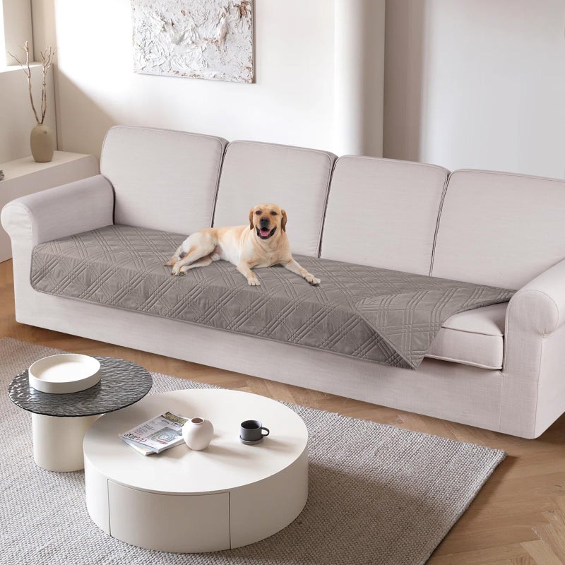 TAOCOCO 100 Waterproof Couch Cushion Cover Reversible Sofa Seat Cover for Dogs Pets Chaise Couch Cover for Sectional Sofa U Shape Couch Furniture Protector Sofa SlipcoverOversized Sofa Light Brown