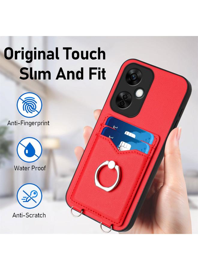 اس-توب جراب لهاتف OnePlus Nord CE3 Lite R20 جراب هاتف مزود بحلقة وحبل وبطاقة - Image 5