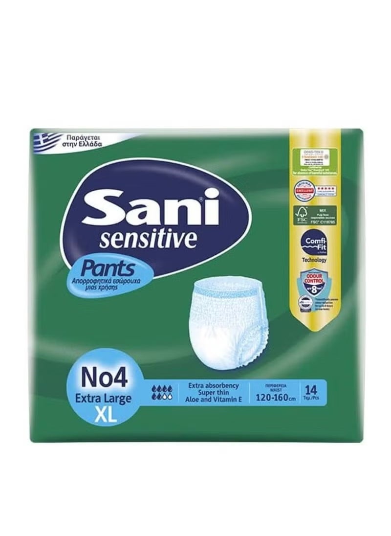 Sani Sensitive Pants Adult Diapers XL 14 Pieces 