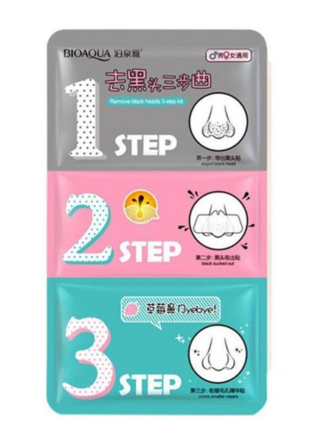 بيور ديرم 3 قطع قناع الأنف لإزالة الرؤوس السوداء وحب الشباب مجموعة شفافة من 3 خطوات