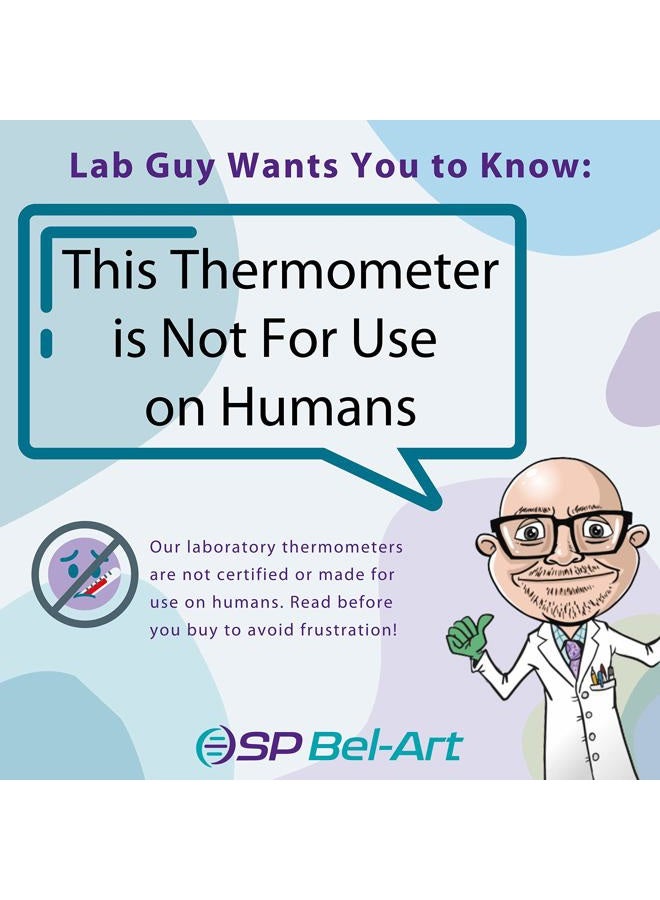 SP Scienceware H-B DURAC 10/30 Ground Joint Liquid-In-Glass Thermometer; -10 to 250C, 25mm Immersion, Organic Liquid Fill (B60804-1200) - Image 3