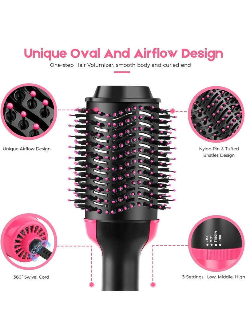 Look Hair Straightening Brush Ceramic Electric Blow Rotating Straightener and Curly Comb - Image 5