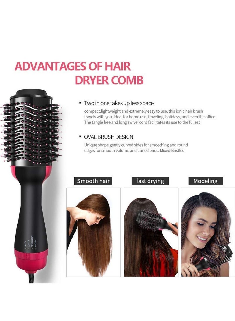 Look Hair Straightening Brush Ceramic Electric Blow Rotating Straightener and Curly Comb - Image 3