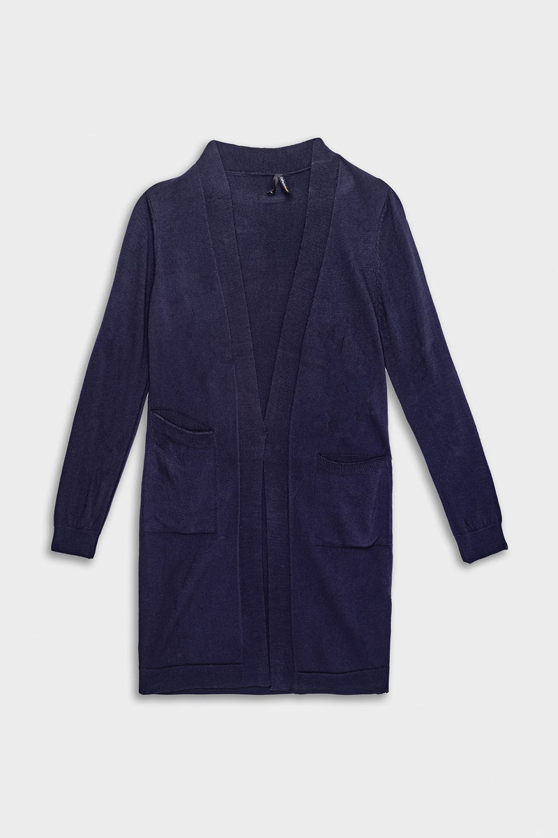 DeFacto Blue Woman Regular Fit V-Neck Cardigan Casual - Image 1