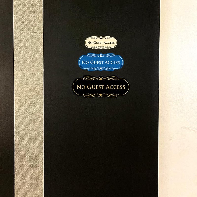 All Quality Designer No Guest Access Sign - Durable Plastic and Easy Installation | Ideal for Restaurants, Bars, Hotels - Black/Gold - Small (1 Pack) - Image 5