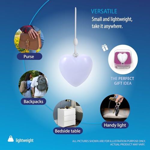 Deke Home - Heart Shaped Purse Light, Motion Sensor LED Handbag Lamp, Auto On Off Mini Travel Accessory for Backpack, Shoulder Bag, Crossbody, Tote, Night Use, Perfect for Concerts & Events - Image 5