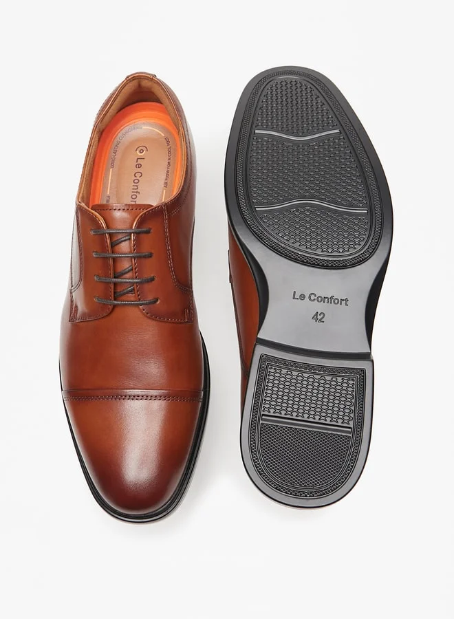 لو كونفورت Men's Solid Lace-Up Derby Shoes