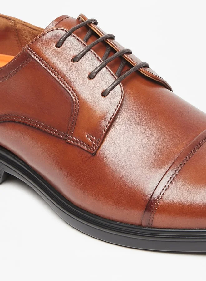 لو كونفورت Men's Solid Lace-Up Derby Shoes