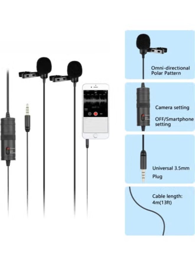 Lavalier Microphone with Dual Clips & Foam Covers – 3.5mm Jack – Clear Audio for Smartphones & Cameras – Ideal for Live Streaming & Singing - Image 3