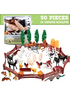 SCS Direct SCS Direct Farm Animal Toy Action Figure 50pc Set - Different Barnyard Animals & Accessories Including Cows, Horses, Chickens, Sheep & More - Great Bath Toys, Xmas Gift for Kids, & Stocking Stuffers  - Image 3