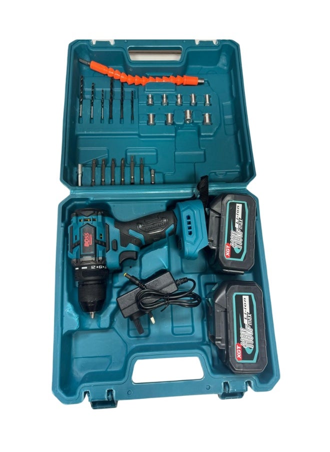 BOSS BOSS 118V Cordless Drill Machine with 2 Batteries & Fast Charger – High Power, LED Light, Variable Speed  - Image 1