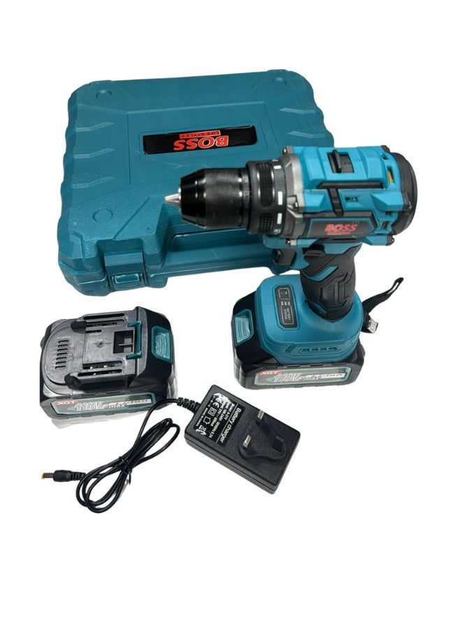 BOSS BOSS 118V Cordless Drill Machine with 2 Batteries & Fast Charger – High Power, LED Light, Variable Speed  - Image 3