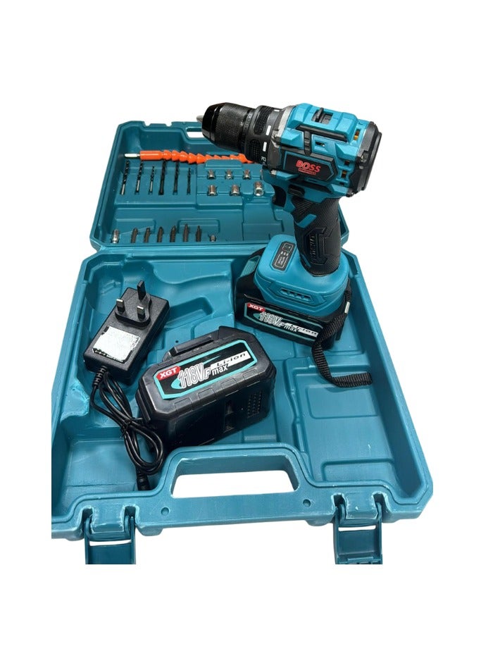BOSS BOSS 118V Cordless Drill Machine with 2 Batteries & Fast Charger – High Power, LED Light, Variable Speed - Image 3