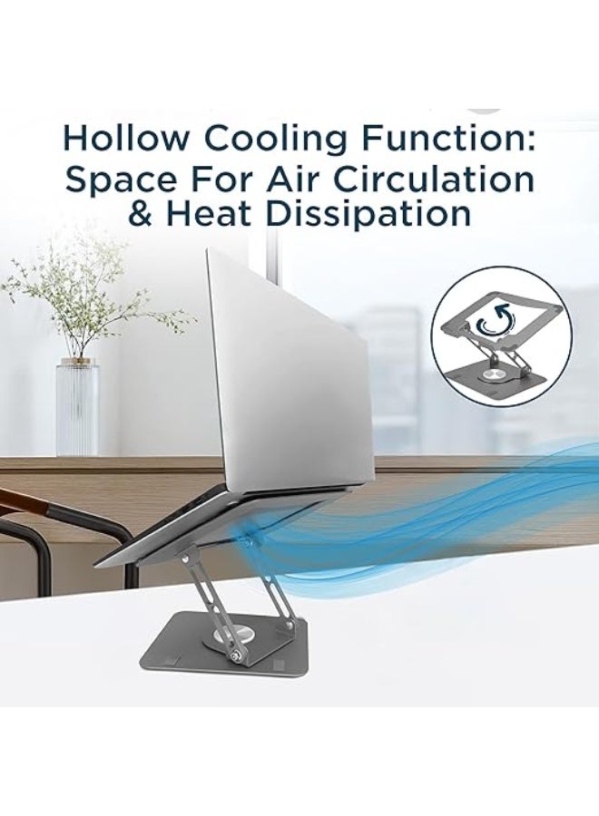 360° Swivel Laptop Stand – Adjustable Ergonomic Riser with Tilt & Cooling Function – Ideal for Desk, Work & Study - Image 4