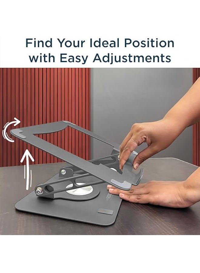 360° Swivel Laptop Stand – Adjustable Ergonomic Riser with Tilt & Cooling Function – Ideal for Desk, Work & Study - Image 2