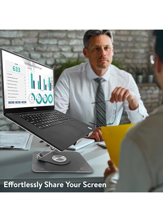 360° Swivel Laptop Stand – Adjustable Ergonomic Riser with Tilt & Cooling Function – Ideal for Desk, Work & Study - Image 3