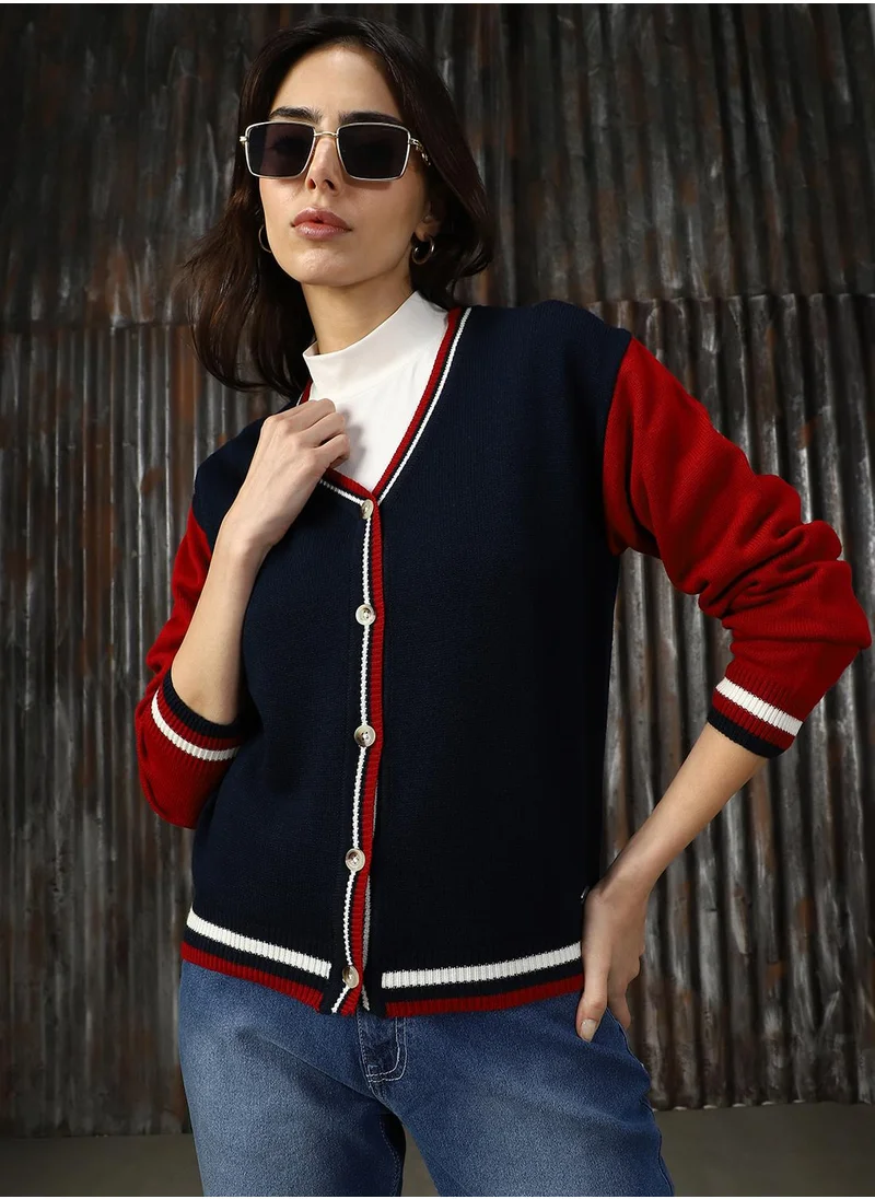 HIGH STAR Women's Multicoloured 100% Acrylic Solid Sweater