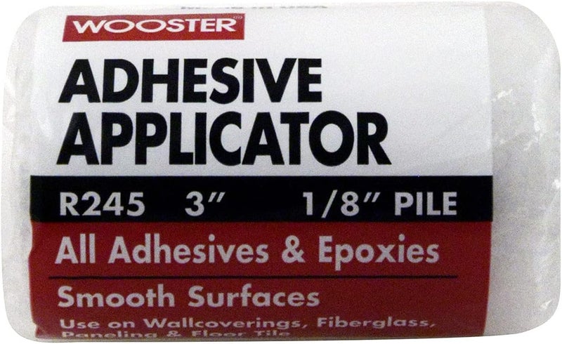R245-3 Adhesive Applicator Roller Cover, 1/8-Inch Nap, 3-Inch