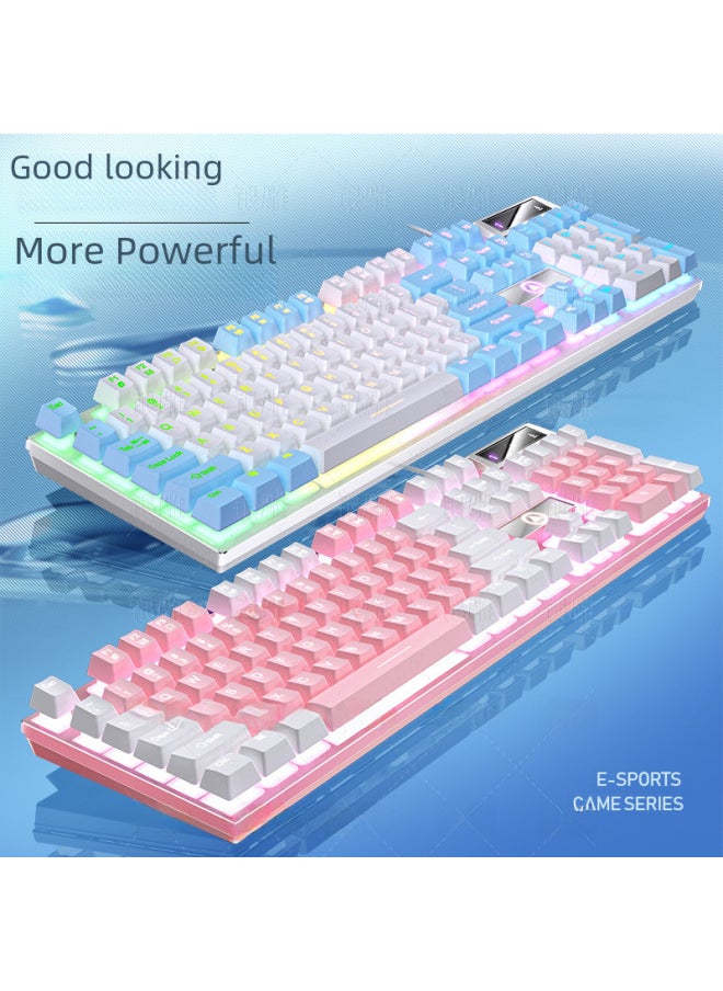 Generic Digital Computer Keyboard 104 Keys Usb Interface For Gaming Office-Color:Purple-white Light  - Image 3