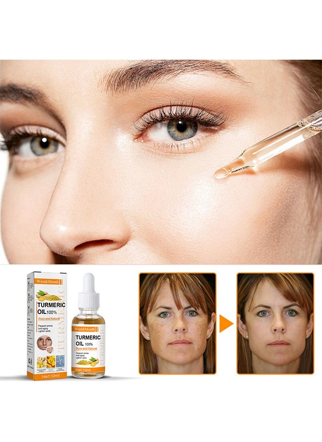 West&Month Turmeric oil 100%, Dark Spot Correcting Serum for Face, Reduces Hyperpigmentation,Antil Aging Linghten Spots Age Spots, Sun Spots and Improves Skin Tone for Women and Men of All Skin Types 10ML  - Image 2