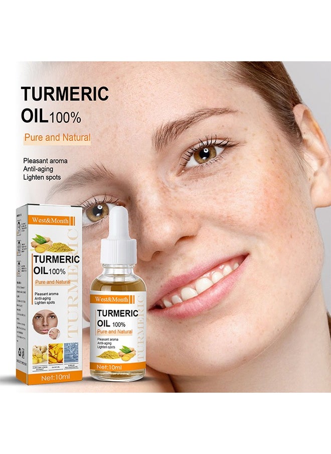 West&Month Turmeric oil 100%, Dark Spot Correcting Serum for Face, Reduces Hyperpigmentation,Antil Aging Linghten Spots Age Spots, Sun Spots and Improves Skin Tone for Women and Men of All Skin Types 10ML  - Image 3