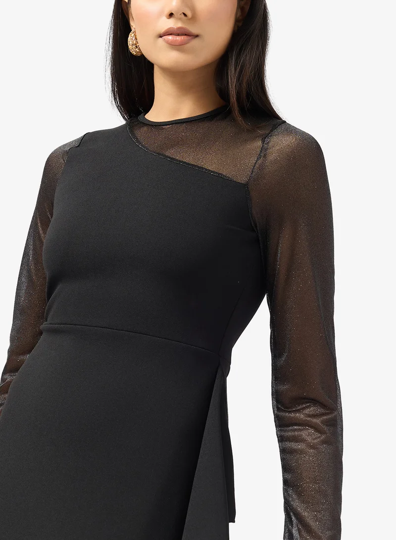 Khizana Bidcon Dress With Sheer Sleeves