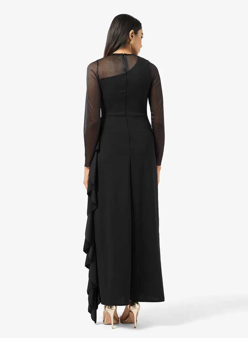 خزانة Bidcon Dress With Sheer Sleeves