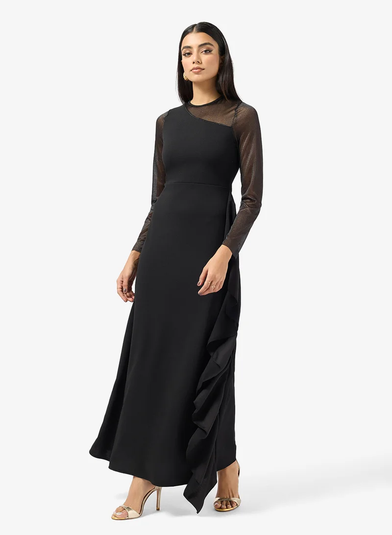 Khizana Bidcon Dress With Sheer Sleeves