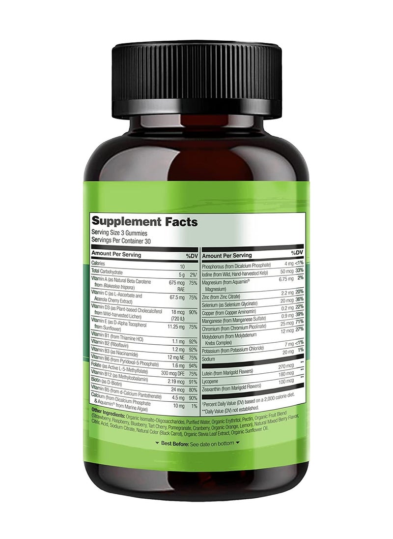 NATURELO - Whole Food Multivitamin Gummies - For Kids Formulated to Support Immunity, Health Growth and Development - 90 Berry Flavoured Gummies - Dietary Supplement - Image 1