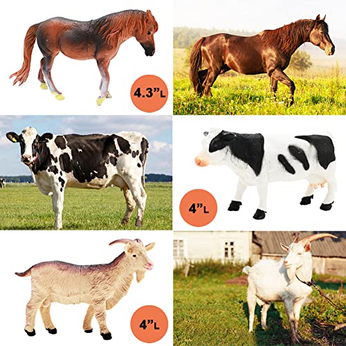 Kimicare 3 Pack Farm Toy Tractor with 40pcs Plastic Farm Animals Figurines and Fence Farm Playset, Farm Figures Farmer Vehicle Toy Truck with Trailer for 3-12 Years Old Kids Boys Girls Toddlers - Image 2