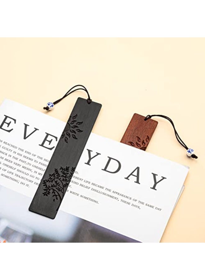 علامة مرجعية خشبية، علامات مرجعية للكتب هدية للرجال والنساء، اكسسوارات علامات الكتب (الشمس والشجرة) - Image 3