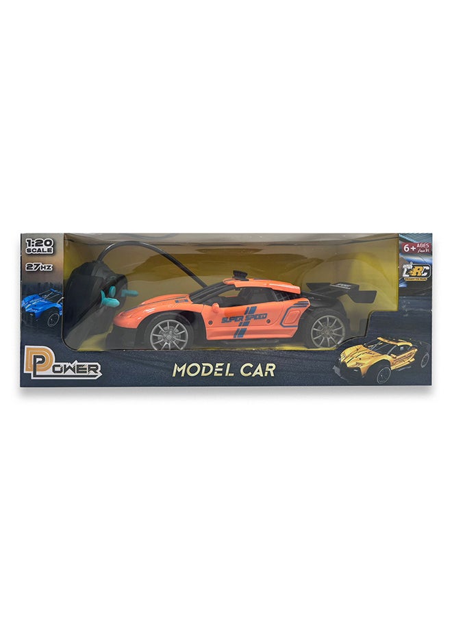 D-Power 1:20 R/C 4WD 27Mhz Racing Car Rechargeable Remote Control – Orange | ages 6+ up  - Image 3