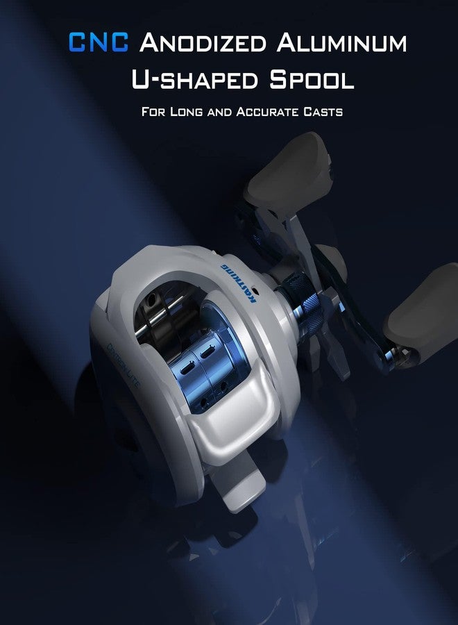 KastKing Centron Lite Baitcasting Fishing Reel, 7.1:1 Gear Ratio, Left Handed Reel, White - Image 3