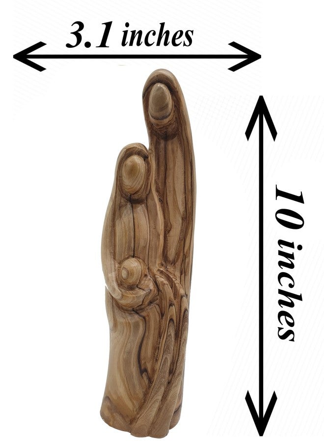 Zuluf Hand-Carved Large Olive Wood Holy Family Statue 10" – Nativity Scene with Mary, Joseph & Baby Jesus – Wooden Christmas Figurines for Catholic Home or Religious Display - Image 3