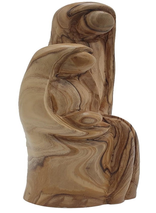 Zuluf Hand-Carved Large Olive Wood Holy Family Statue 10" – Nativity Scene with Mary, Joseph & Baby Jesus – Wooden Christmas Figurines for Catholic Home or Religious Display - Image 5