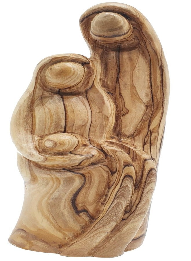 Zuluf Hand-Carved Large Olive Wood Holy Family Statue 10" – Nativity Scene with Mary, Joseph & Baby Jesus – Wooden Christmas Figurines for Catholic Home or Religious Display - Image 1