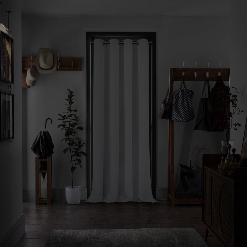BGment Room Darkening Curtain 95 Inch Length for Living Room  Floor Length Sun Blocking Curtain Grommet Privacy Thermal Insulation Window Drape for Bedroom  1 Panel  52 x 95 Inch  Greyish White - Image 2