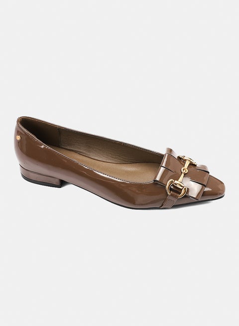 Dejavu Shoes FAN-DVTX-003 With A Middle Gold Buckle Loafer For Women