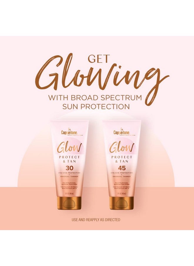 Coppertone - Oppertone Glow Protect And Tan Sunscreen Lotion + Gradual Self Tanner Spf 30 Sunscreen 5 Fl Oz Tube Pack Of 2 - Image 1