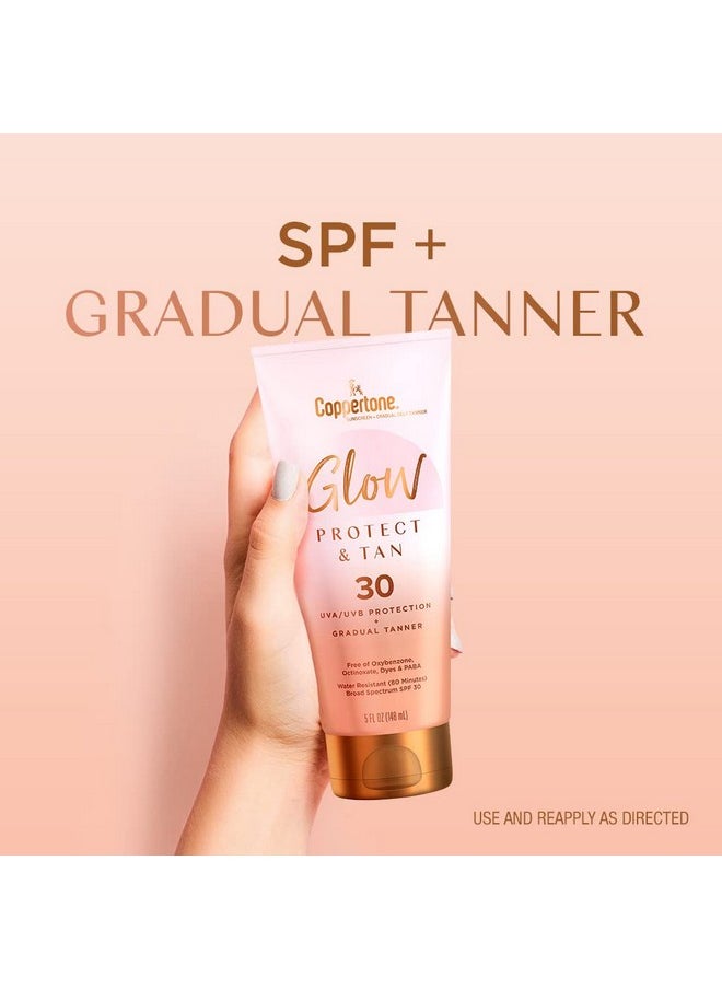 Coppertone - Oppertone Glow Protect And Tan Sunscreen Lotion + Gradual Self Tanner Spf 30 Sunscreen 5 Fl Oz Tube Pack Of 2 - Image 1