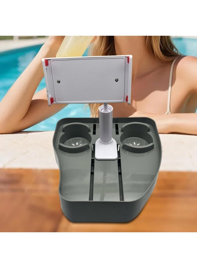 HOMESTAR 3-In-1 Tray Table With Cup Holder & Phone Stand - Adjustable Hot Tub Caddy For Outdoor Inflatable Pool And Spa - Essential Adult Spa Accessory With Drink Holder For Ultimate Relaxation, Essential Hot Tub Accessory For Adults - Image 3