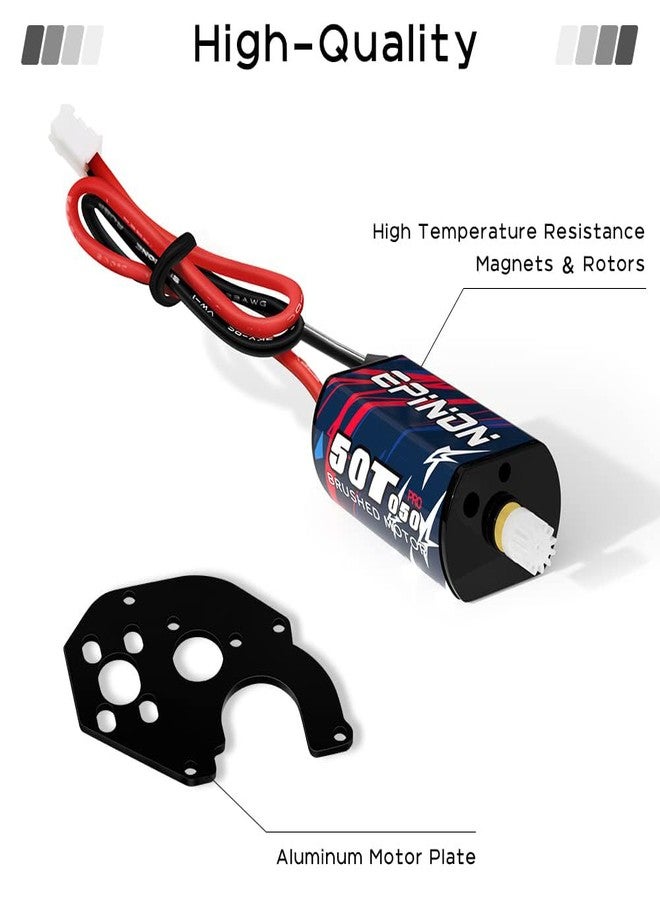 EPINON 050 50T Brushed Motor with Metal Mount for AXIAL SCX24 Motor Bronco C10 JLU Gladiator Deadbolt B17 1/24 Axial SCX24 Upgrade Parts - Image 5