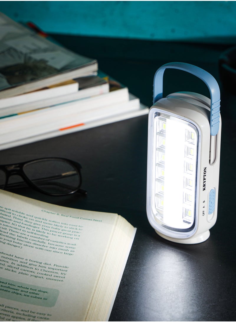 KRYPTON - Krypton Rechargeable LED Lantern White with Blue - Image 1