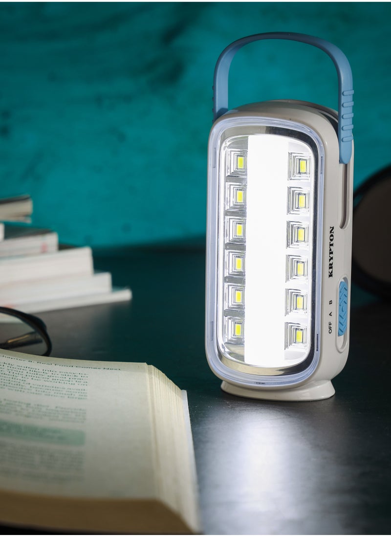KRYPTON - Krypton Rechargeable LED Lantern White with Blue - Image 1