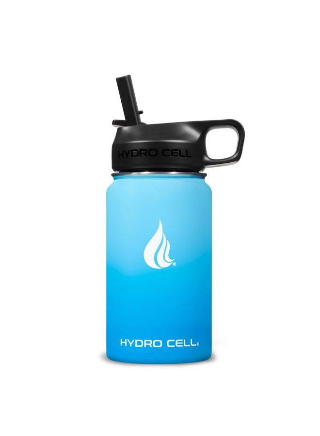 HYDRO CELL Stainless Steel Insulated Water Bottle with Straw - For Cold & Hot Drinks - Metal Vacuum Flask with Screw Cap and Modern Leakproof Sport Thermos for Adults (Sky/Blue 14oz) - Image 2