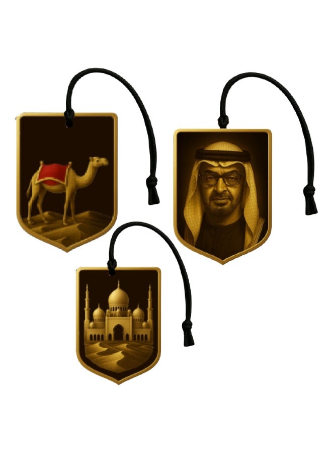 Rozette Rosette Car Air Freshener – Set of 3 (Rozette, Linen & Ocean Scents) | Long-Lasting Luxury Fragrance for Cars | Elegant Hanging Design - Image 1