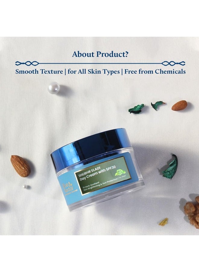 Blue Nectar Brightening Day Cream For Men Daily Use With Spf 30 Sunscreen For Oily Skin Dry Skin Natural Skin Brightening Cream With Eladi 50G  - Image 3